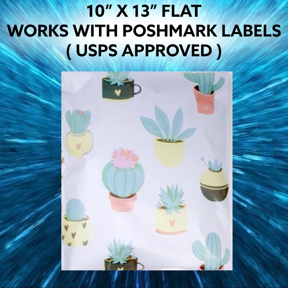 50 10X13 Poly Mailers Succulent in Pots BOHO CHIC Shipping Envelopes PRICE FIRM - Picture 4 of 6
